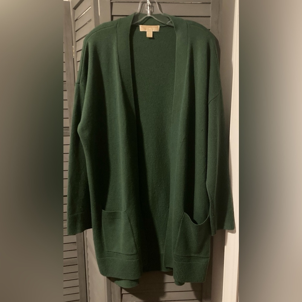 MICHAEL Michael Kors Forest Green Wool/Cashmere Cardigan XL